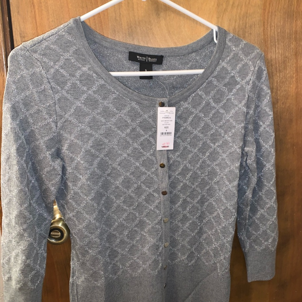 White House black market button up sweater